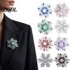 Bridal Party Brooches Snowflake Brooch Pin for Women, Rhinestone Alloy Lapel Elegant Sweater Pins Pin, Decorative Accessory Coats Sweaters Suits