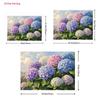 Vintage Hydrangea Floral Backdrop Oil Painting Purple Blue Flower Garden Background