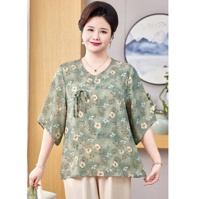 Women's Plus Size Summer Ice Silk Short Sleeve Top