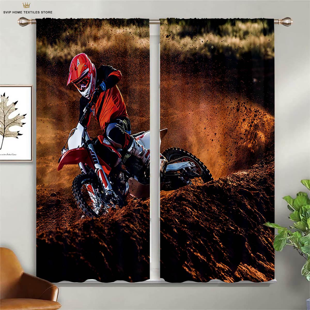 

Крутой Мотоцикл 3D Печатная Штора с Карманом для Карниза Машинная Стирка Спальня Гостиная Клуб Декоративная Штора 2 Штуки W50X130H(CM)X2PCS&Rod pocket