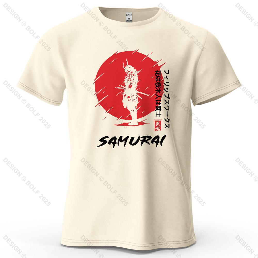 

Sunset Samurai Majestic Printed Men s T-Shirt 100% Cotton Oversized Oriental Style Graphic Tees for Women Tops Tees Streetwear 4XL