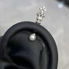 1 Stück Krone Perle Titanstahl Spiral Ohrknochennagel Mode Y2K Ohrringe für Damen Ohrpiercing Schmuck Geschenke