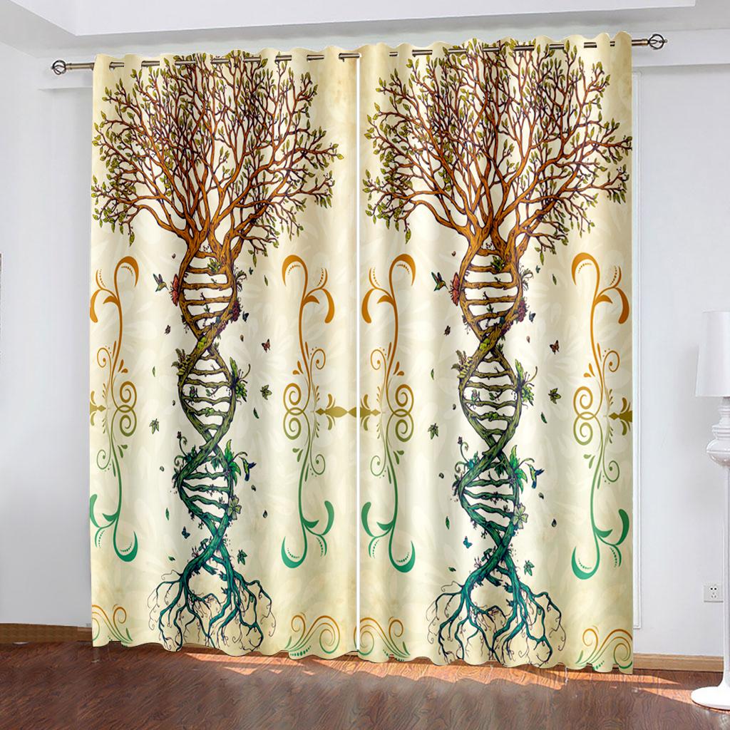 Závěs se vzorem tajemné větve - Odolný vůči povětrnostním vlivům Odolný závěs Vhodné do obývacího pokoje Ložnice Dekorativní domácí závěs