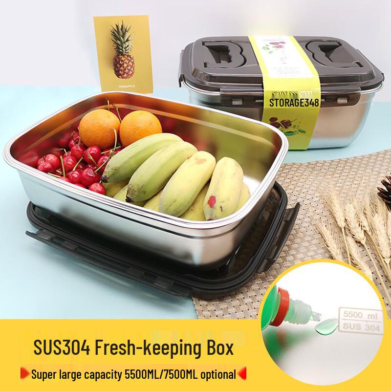 304 Stainless Steel Rectangular Food Storage Container