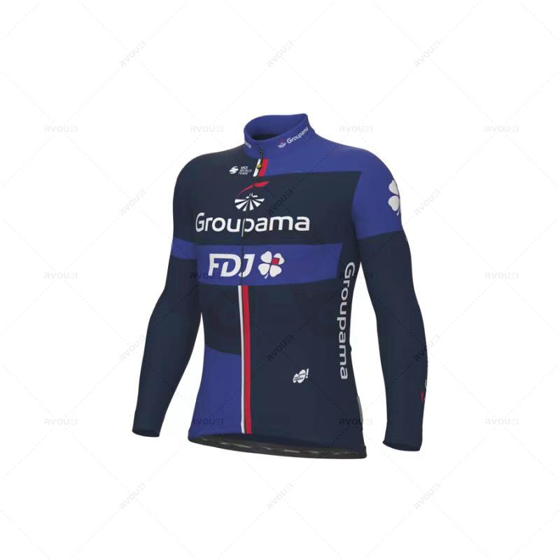 Fdj Pro 2023 Autumn Team Cycling Jersey 19D Bib Set MTB Uniform Bicycle Clothing Quick Dry Bike Clothes Mens Long Cycling Wear