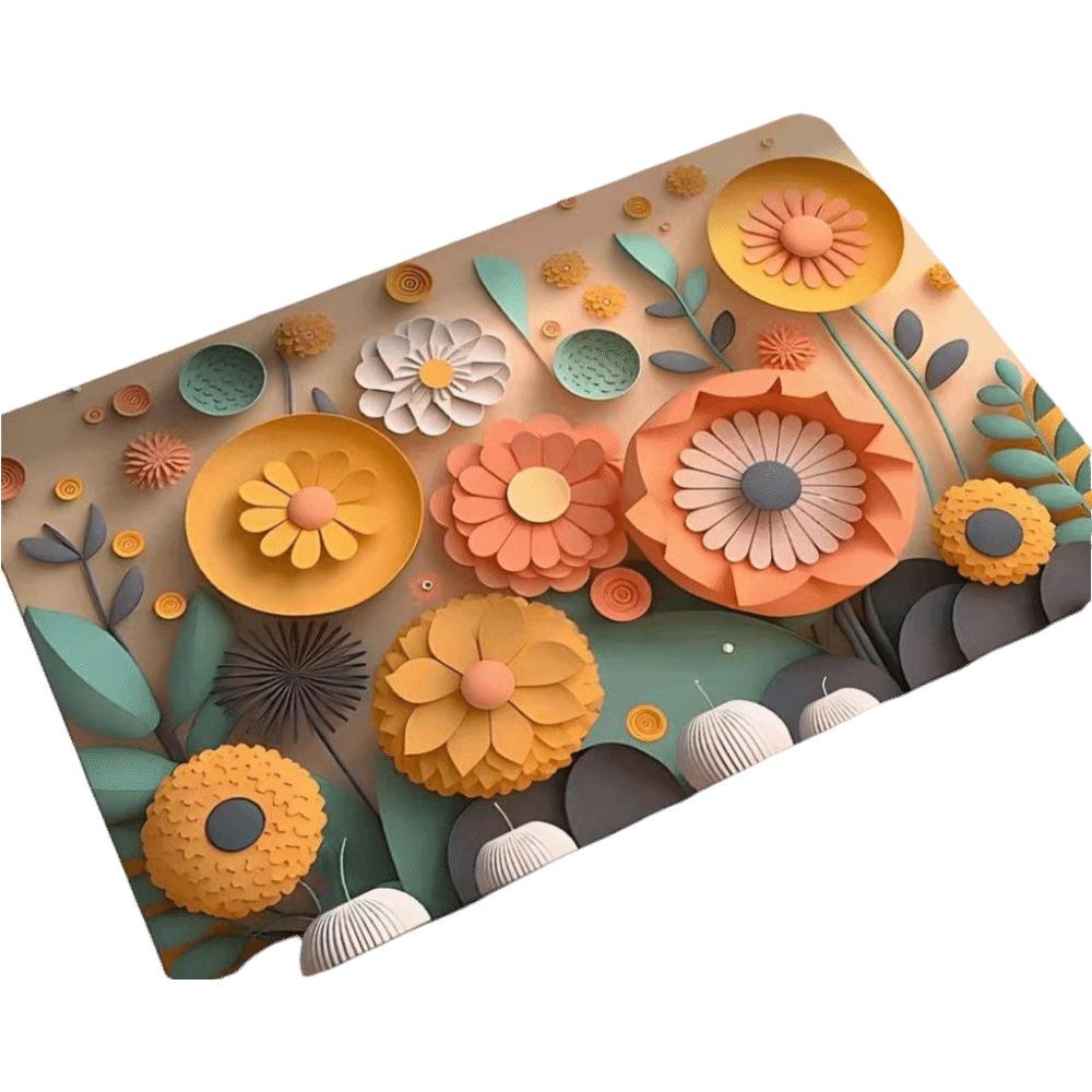 Durable 3D Bath Mat Diatomaceous Earth Absorbent Shower Doormat Anti Slip Oil Painting Bathroom Floor Mat Door