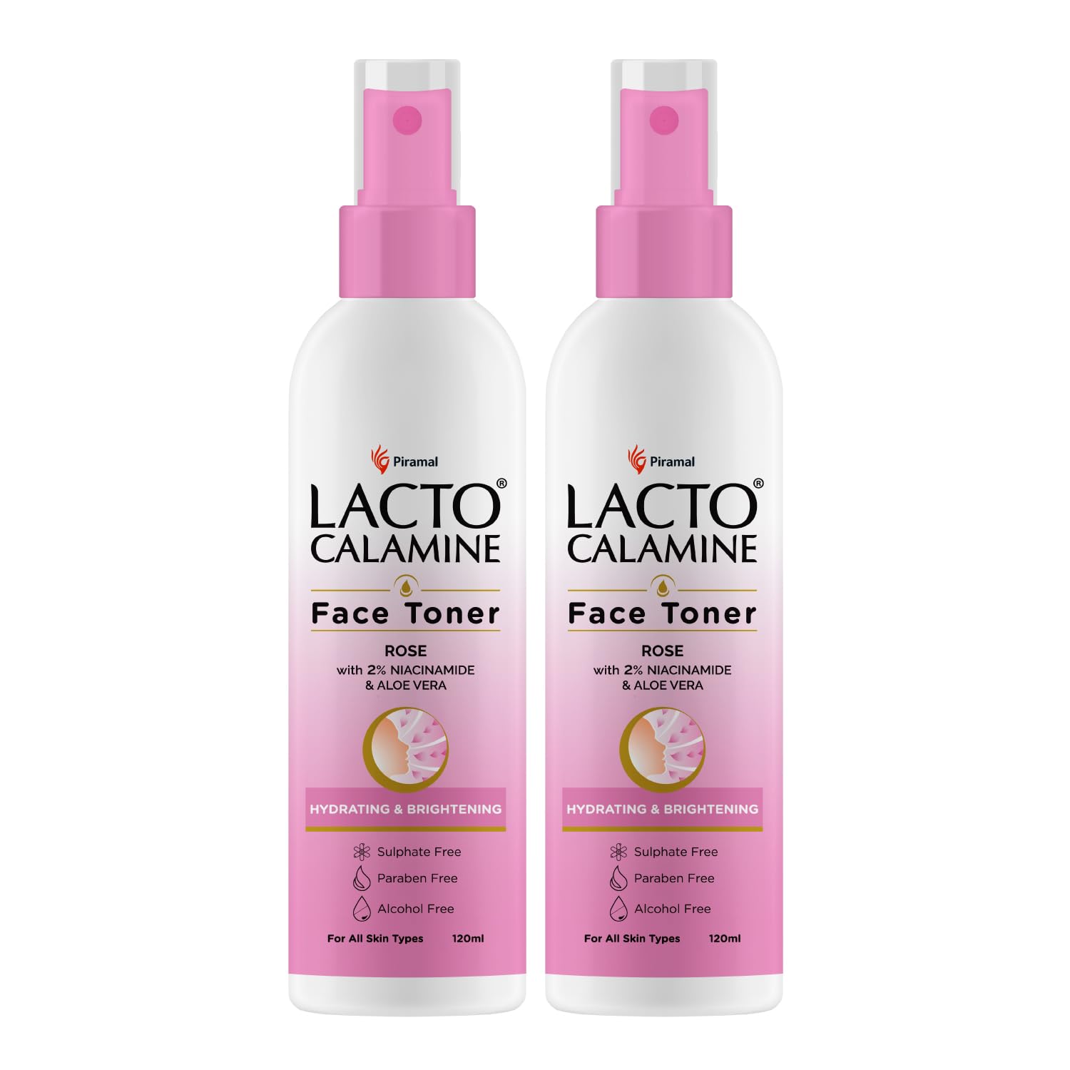 

Lacto Calamine Rose Water Toner 120ml Pack of 2 for Glowing Hydrated Skin and Balanced Tone