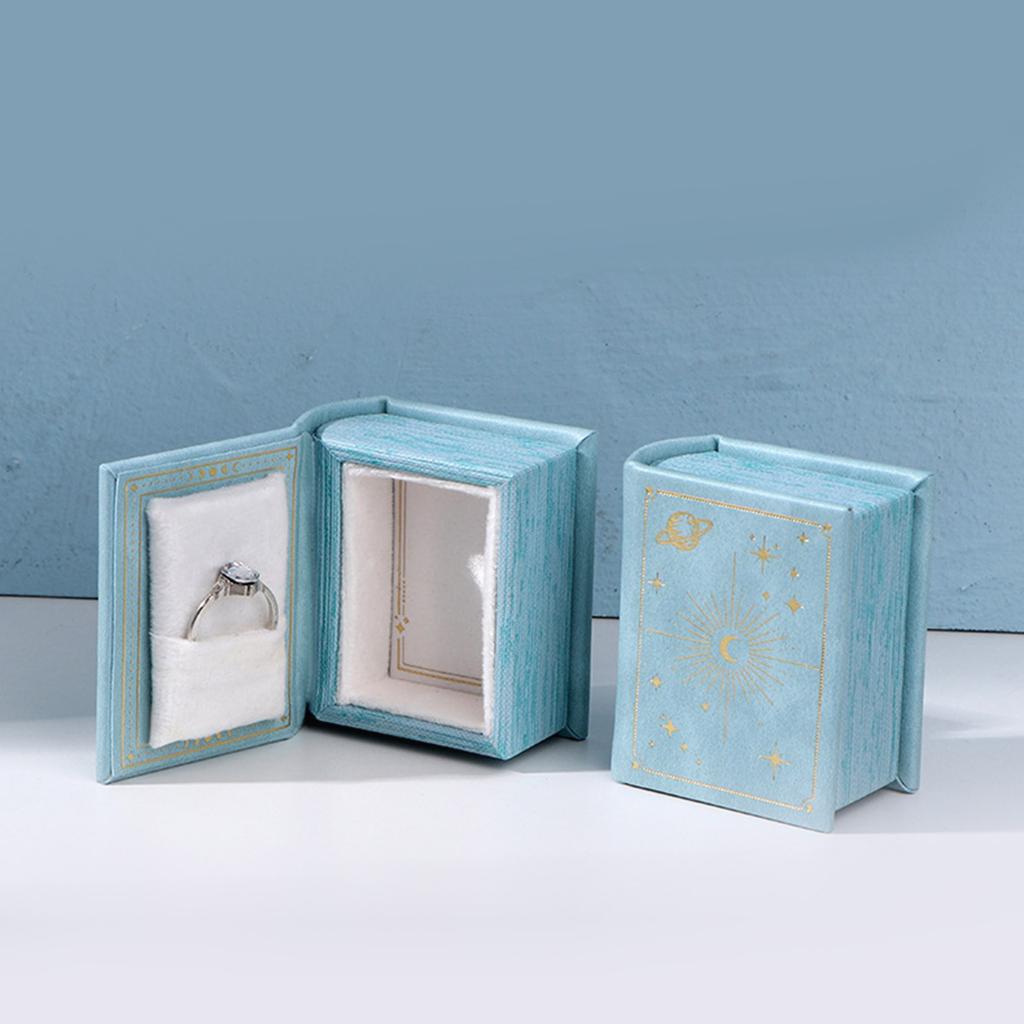 Premium PU Leder Schmuckschatulle im Buchdesign Eleganter Präsentationshalter Ideal für Ringe Ohrringe und Halsketten