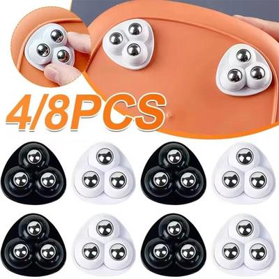 4/8PCS Samoprzylepne kółka Mini obrotowe koła ze stali nierdzewnej Uniwersalne koło 360° Obrót koła pasowego do mebli Kosz na śmieci