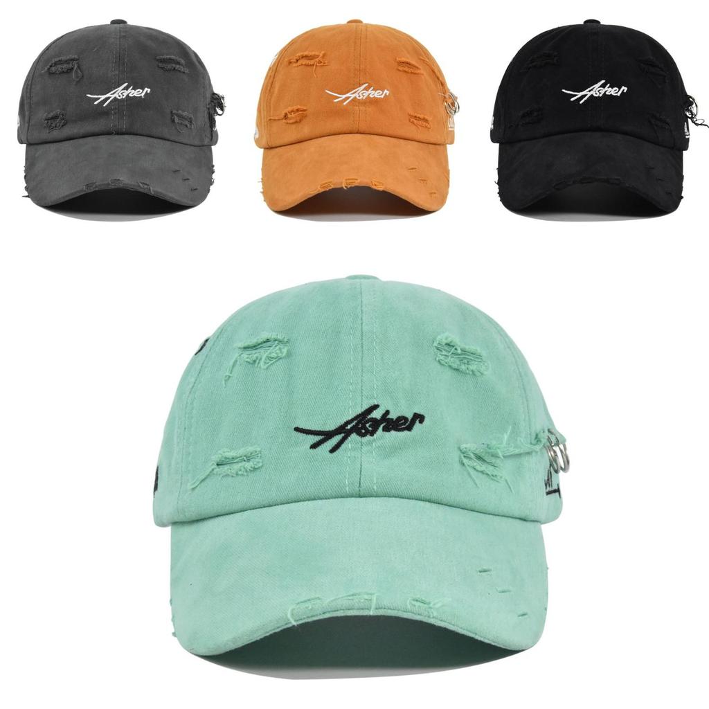 New Vintage Embroidered Duckbill Baseball Cap With Distressed Washed-out Sunshade Wide Brim