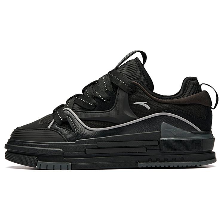 New Anta Bump Puffy Shoes Slip Resistant Low Top Skateboard Shoes Women's Black 922238060-1
