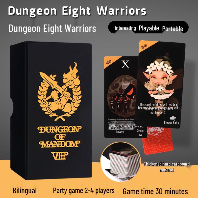 Dungeon Eight Warriors: Bilingual Tabletop Card Game (2-4 Players) - Casual Party Fun by Oink Games