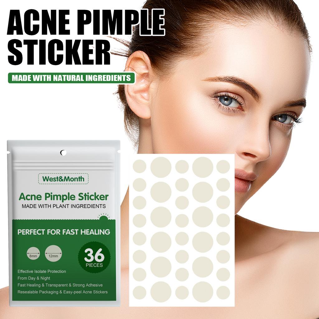 WEST MONTH Hydrocolloid Acne Patches, Invisible Makeup Patches, Waterproof Breathable, Gentle Lightweight Pimple Patches for Face, 36 Count