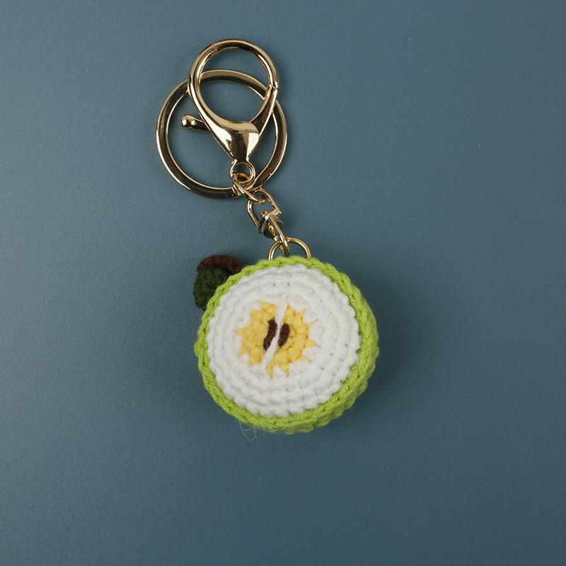 Cute Fruit Series Crochet Keychain Handmaking Knitted Fruit Keyrings For Bag Pendant Keychain Custom Accessories