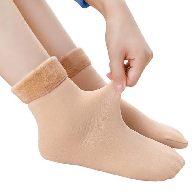 Calzini da donna da uomo Calzini da neve caldi invernali Calzini ispessiti Aggiungi velluto solido Lolita Rugiada Caviglia Gamba nuda Divertimento felice Harajuku Kawai Sox