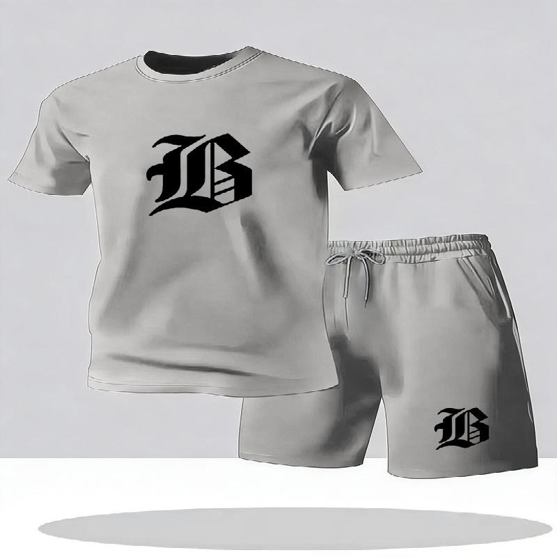 2026 Summer New Men's Casual Set Printed Sportswear Summer Streetwear Outdoor Shorts Set