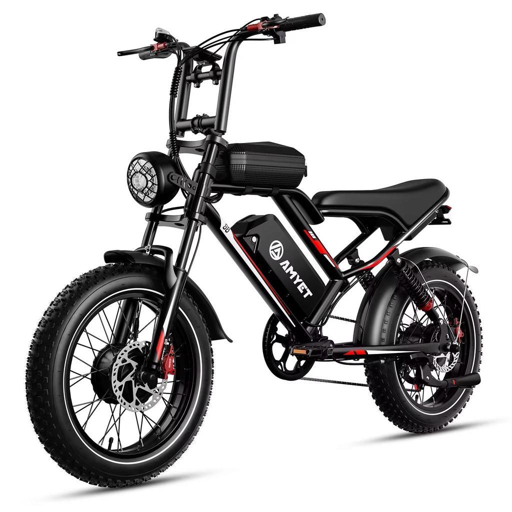 Neues E-Bike S8 2000W Doppelmotor 48V 25AH 20-Zoll Fat-Reifen, vordere und hintere Stoßdämpfung, Elektrofahrrad für Erwachsene mit Pedalen.
