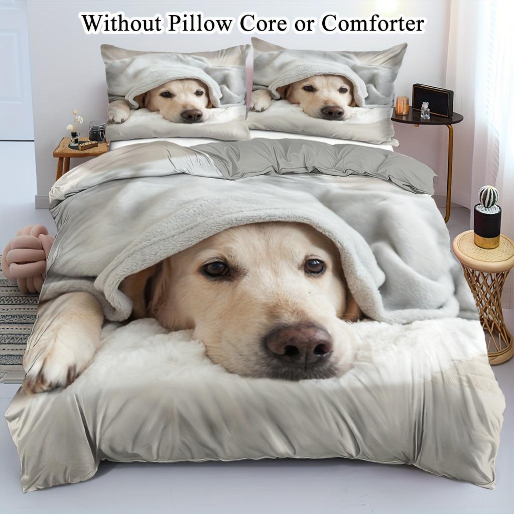 

Cute Dogs Bedding Set 3D Printed Duvet Cover Set Twin Size Room Decorations, Single Twin Queen Size Bed Cover For Bedroom Home US Twin(172x218cm)