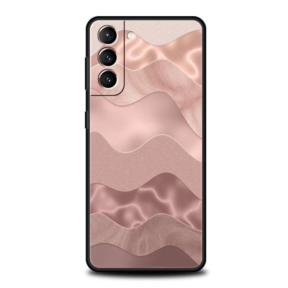 Beautiful Rose gold art Phone Case For Samsung Galaxy S24 S23 S22 S20 Ultra S21 FE 5G S10 S9 Plus S10E S8 Soft Silicone Cover