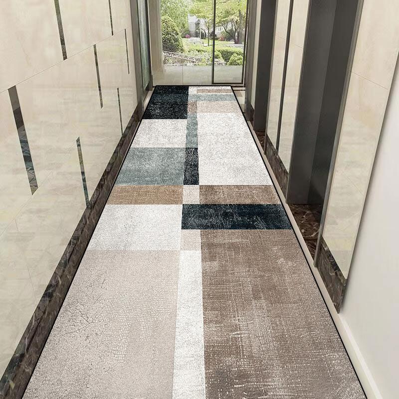 Modern Light Luxury Long Corridor Carpet Living Room Hall Decoration Runner Rug Non-slip Washable Kitchen Mat Size Customized