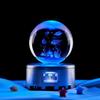 3D Laser Engraved Crystal Ball Night Light - Underwater World Design, Perfect for Classmates & Best Friends' Birthdays