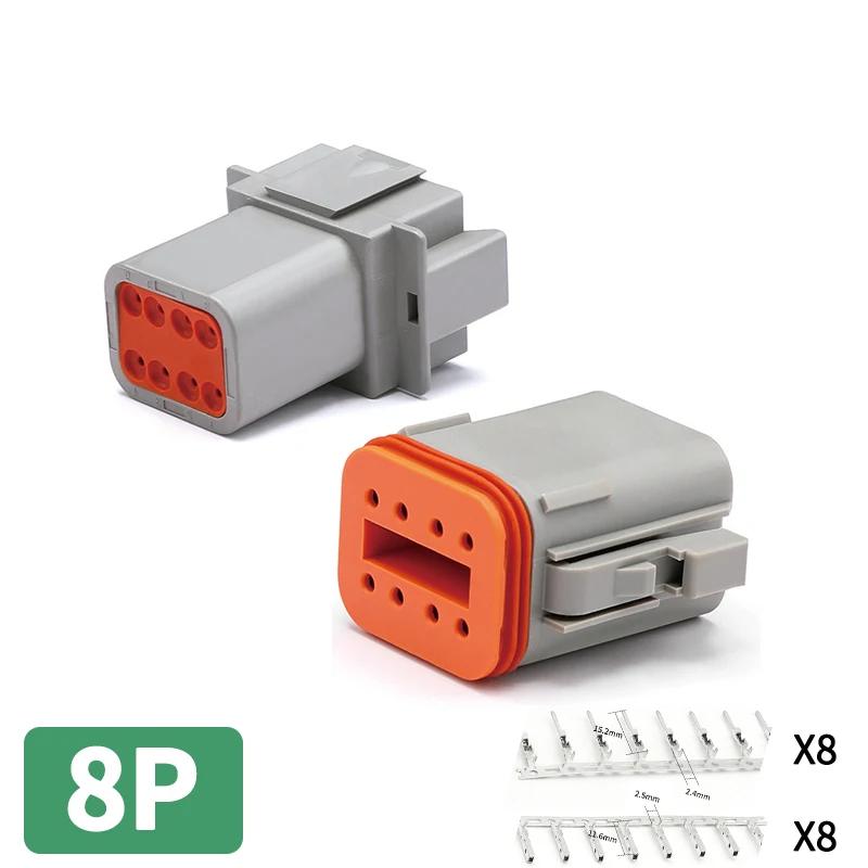 

1/5/10 Комплекти DT 2P/3P/4P/6P/8P 22-16AWG Водонепроникний роз єм Deutsch Connector Набір штекерів DT06-2S DT04-2P DT04-3P 1 Sets