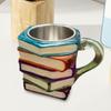 Caneca de Café Livro Pintado 3D Novidade Caneca de Café Leitura Divertida Decoração Recipientes para Beber Chá Leite Resina para Amantes da Literatura
