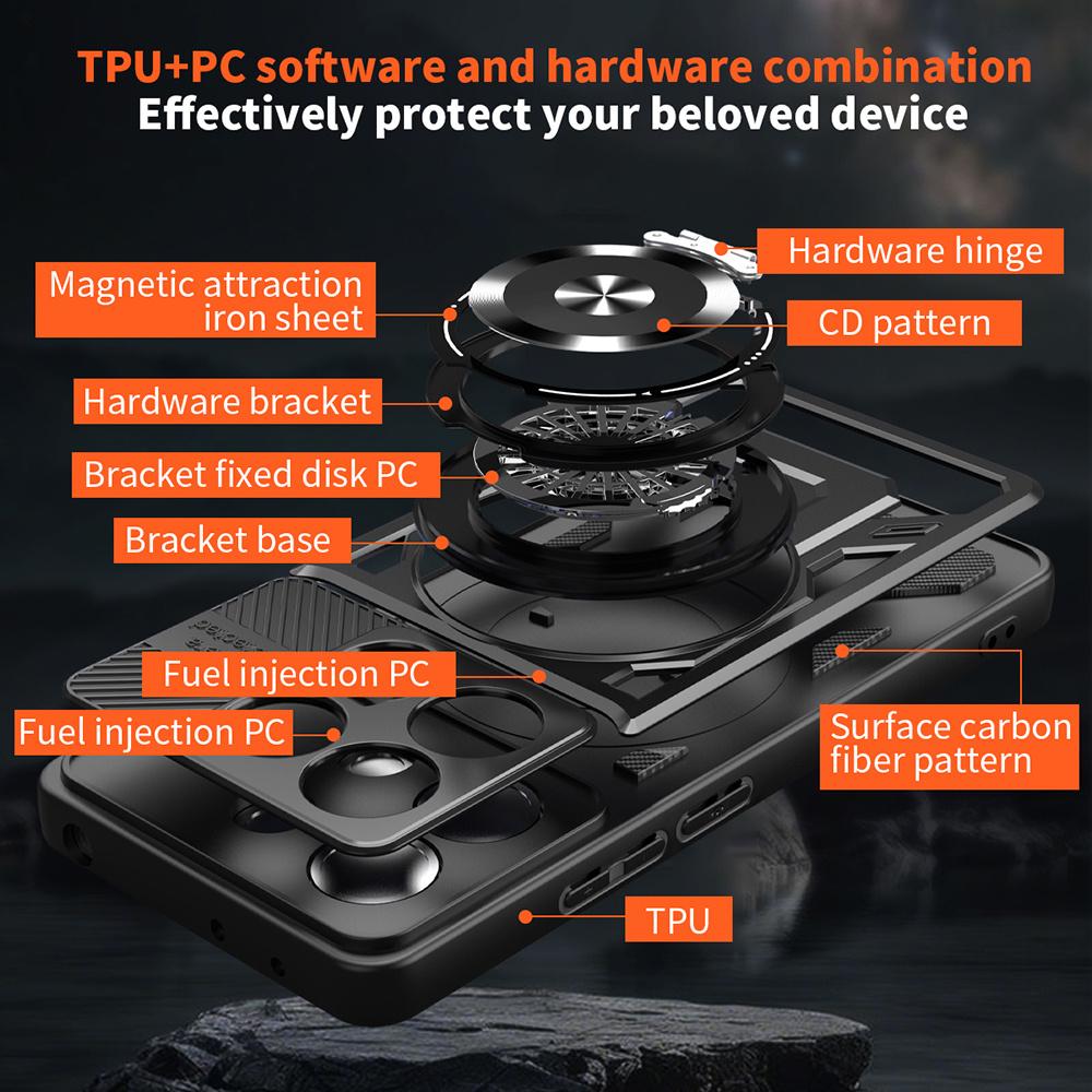For Xiaomi 15 Magnetic Case Rotating Kickstand TPU+PC Phone Cover