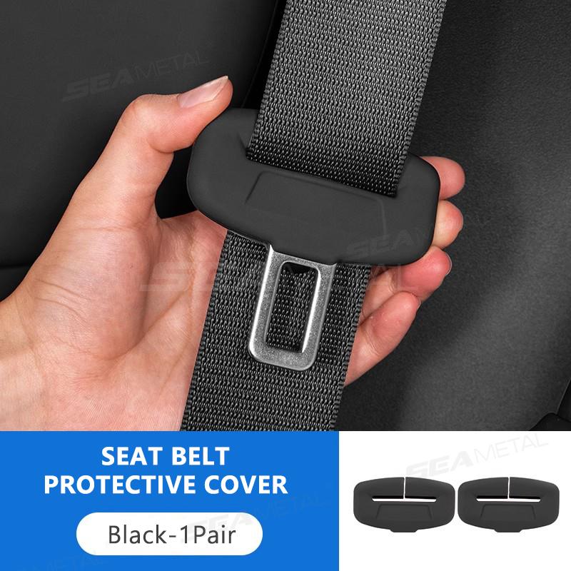 2Pcs Seat Belt Buckle Cover Anti-Scratch Rubber Car Seat Buckle Protector Clip Protection Cover Universal for SUV Sedan
