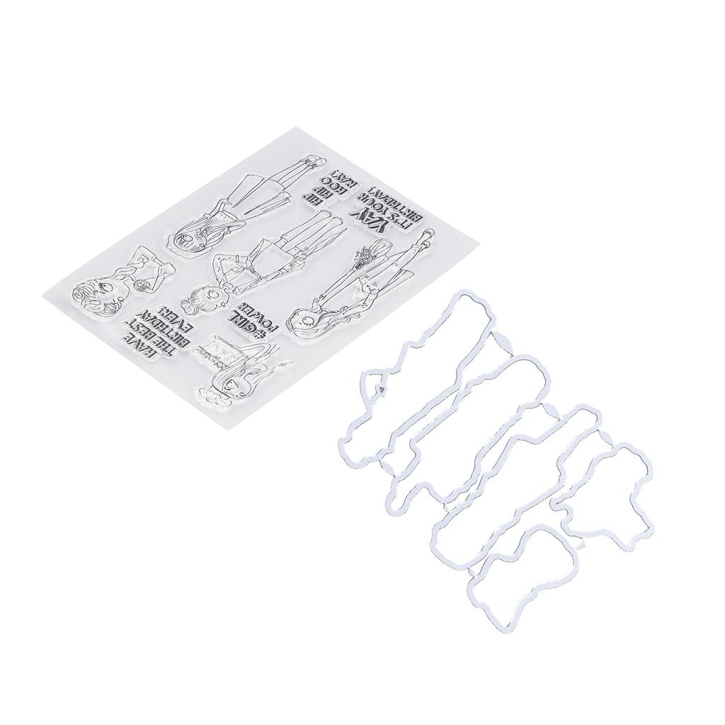 Sada průhledných razítek Jedinečný tvar Dekorativní průhledná šablona Razicí vyřezávací sada pro šrot