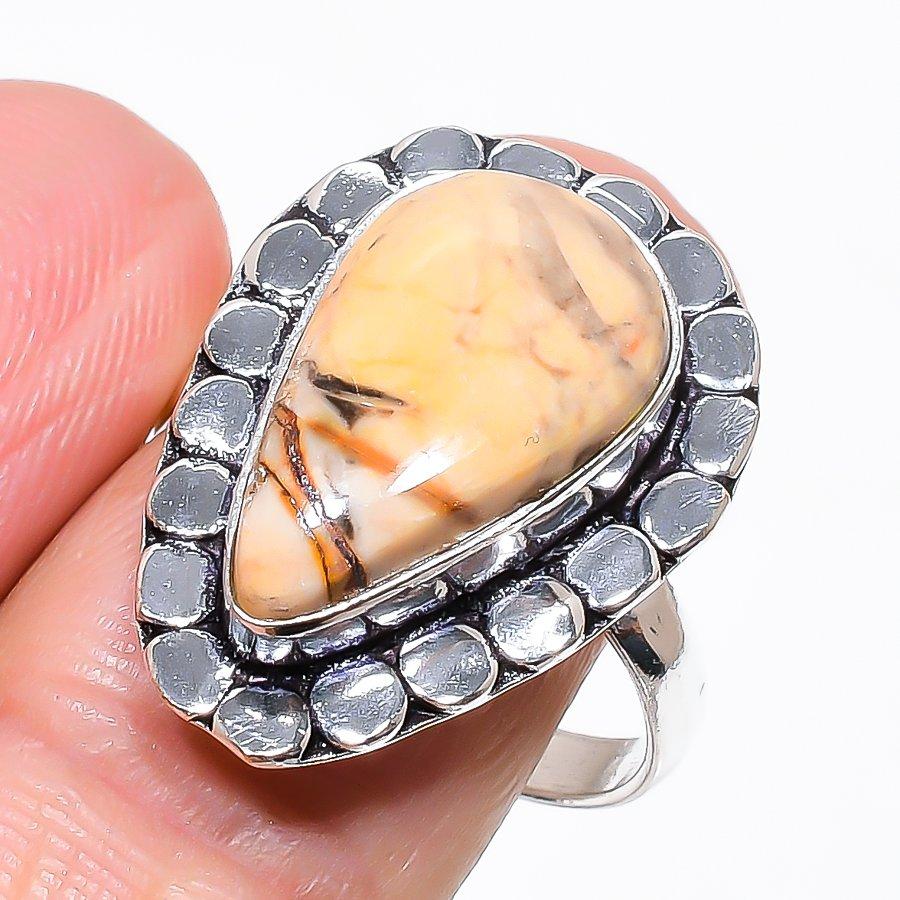 Brecciated Mookaite Gemstone 925 Sterling Silver Jewelry Ring Size 9 KJ-285