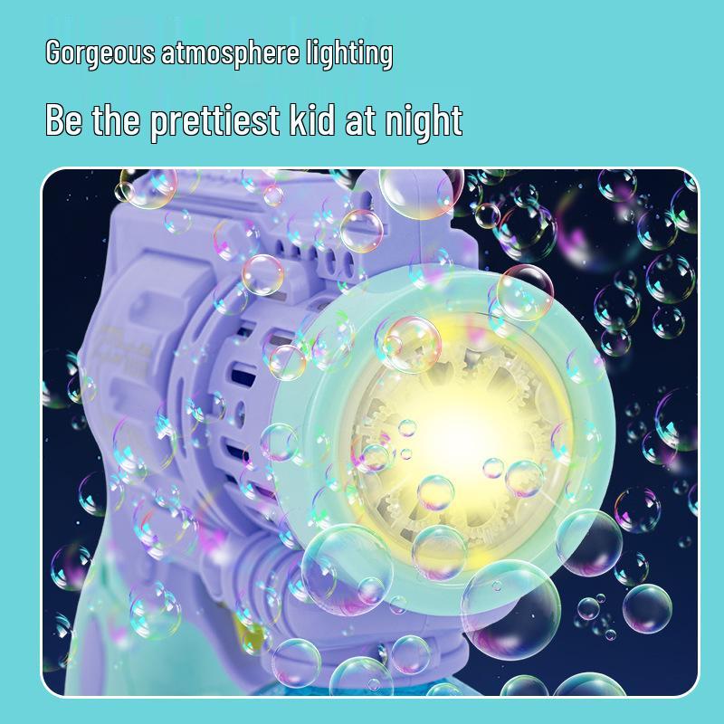 Automatic Light-Up Multi-Hole Bubble Gun with Colorful Lights
