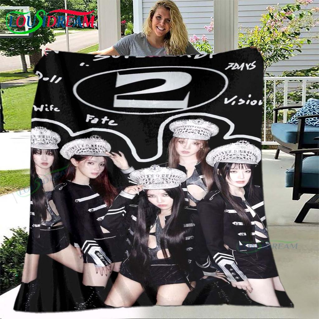 Korean Kpop Girl Group-Yuqi-Soyeon Print Four Seasons Blanket Sofa Cover Travel Bed Plush Blanket Office Break Blanket Gift