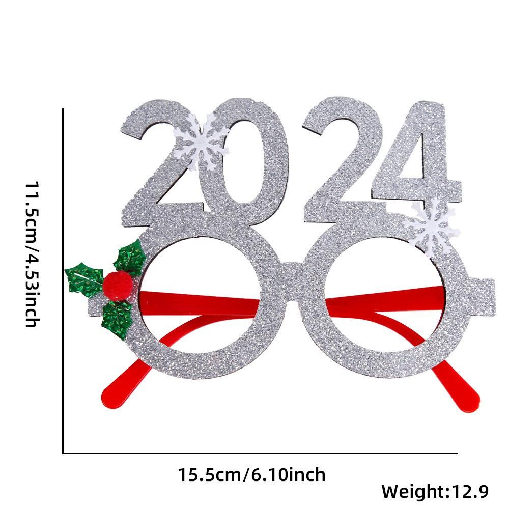 2023 Cross-border Christmas Decorative Glasses Adult And Children's Props Snowman And Butterfly Bow Glasses Frame Cartoon Style Characters)
