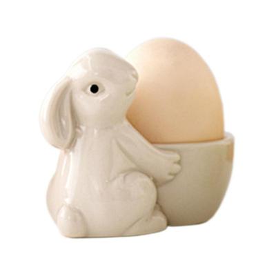 Huevera de Cerámica Pascua Lindo Conejo Soporte para Huevo Adorno de Mesa Soporte para Huevo Duro Para Decoración de Almuerzo