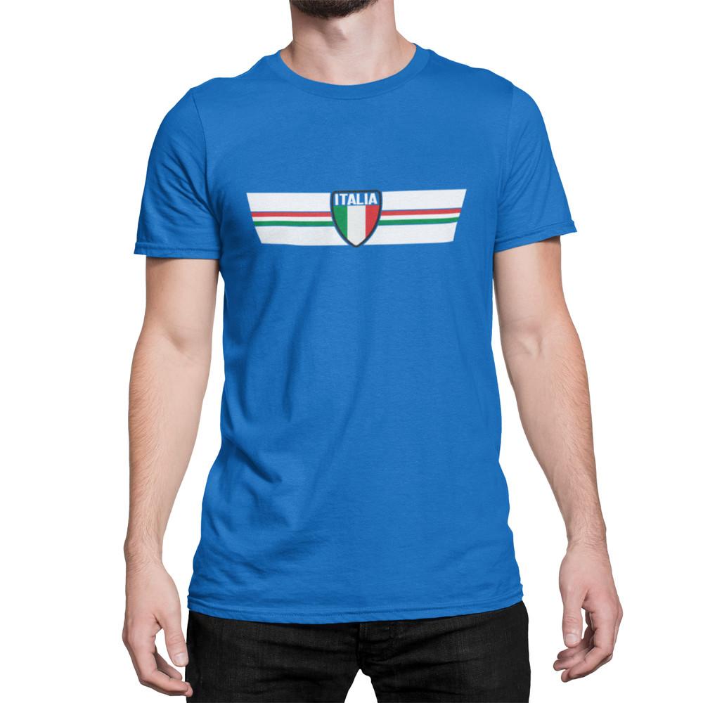 

ITALIA ITALY 2024 Design T-Shirt Retro Strip Mens Football Euro Shipping XL