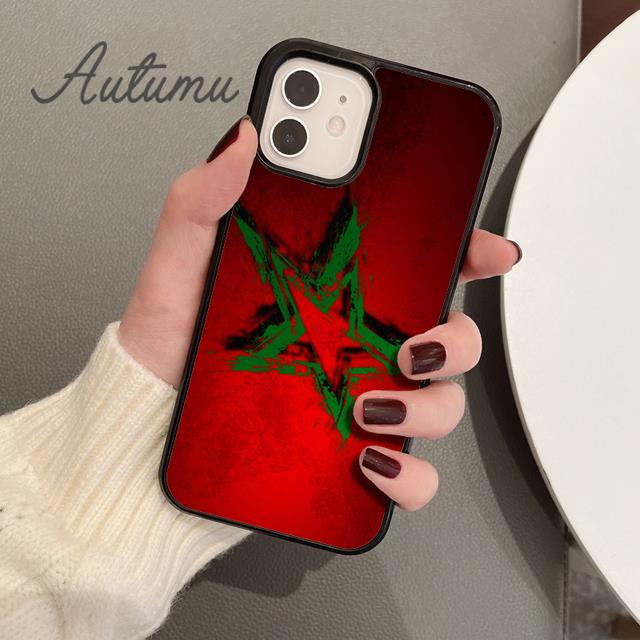 Flag of Morocco Phone Case for iPhone 11 12 13 14 Pro Max mini X XR XS SE 2020 5 6S 7 8 Plus Samsung Galaxy S21 S22 Cover shell