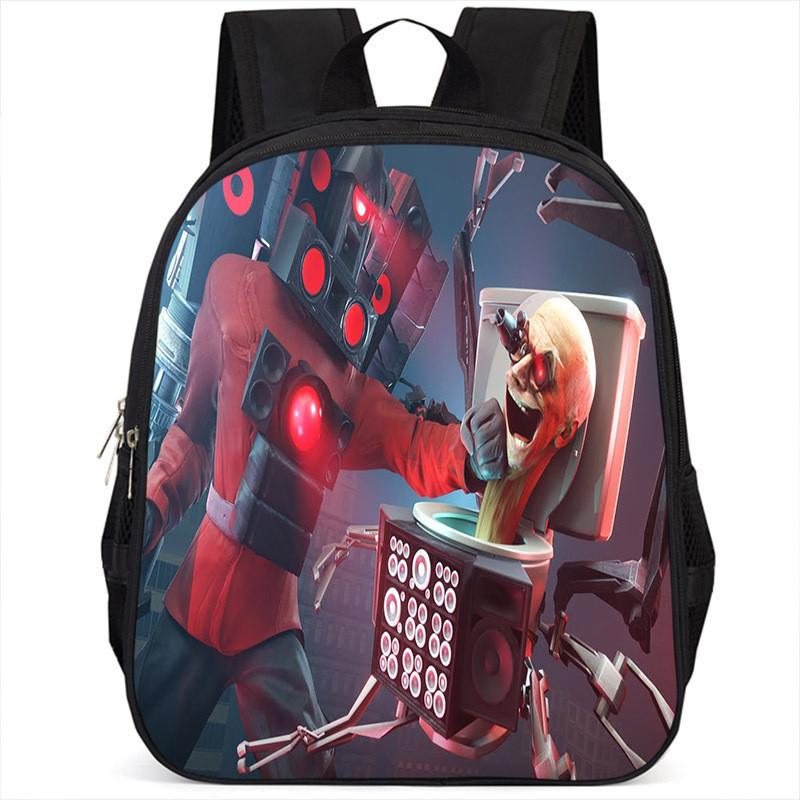 Fashionable Skibidi Toilet Kids Backpack Large Capacity Nylon Bag Unisex Design