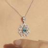 Vintage Wheat Ear Aquamarine Pendant Necklace - Classic, Light Luxury Women's Jewelry
