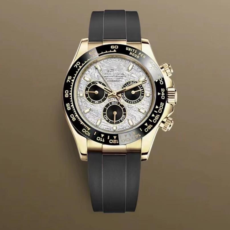 Daytona Six-Pin Panda Dial Mechanical Steel Men's Watch