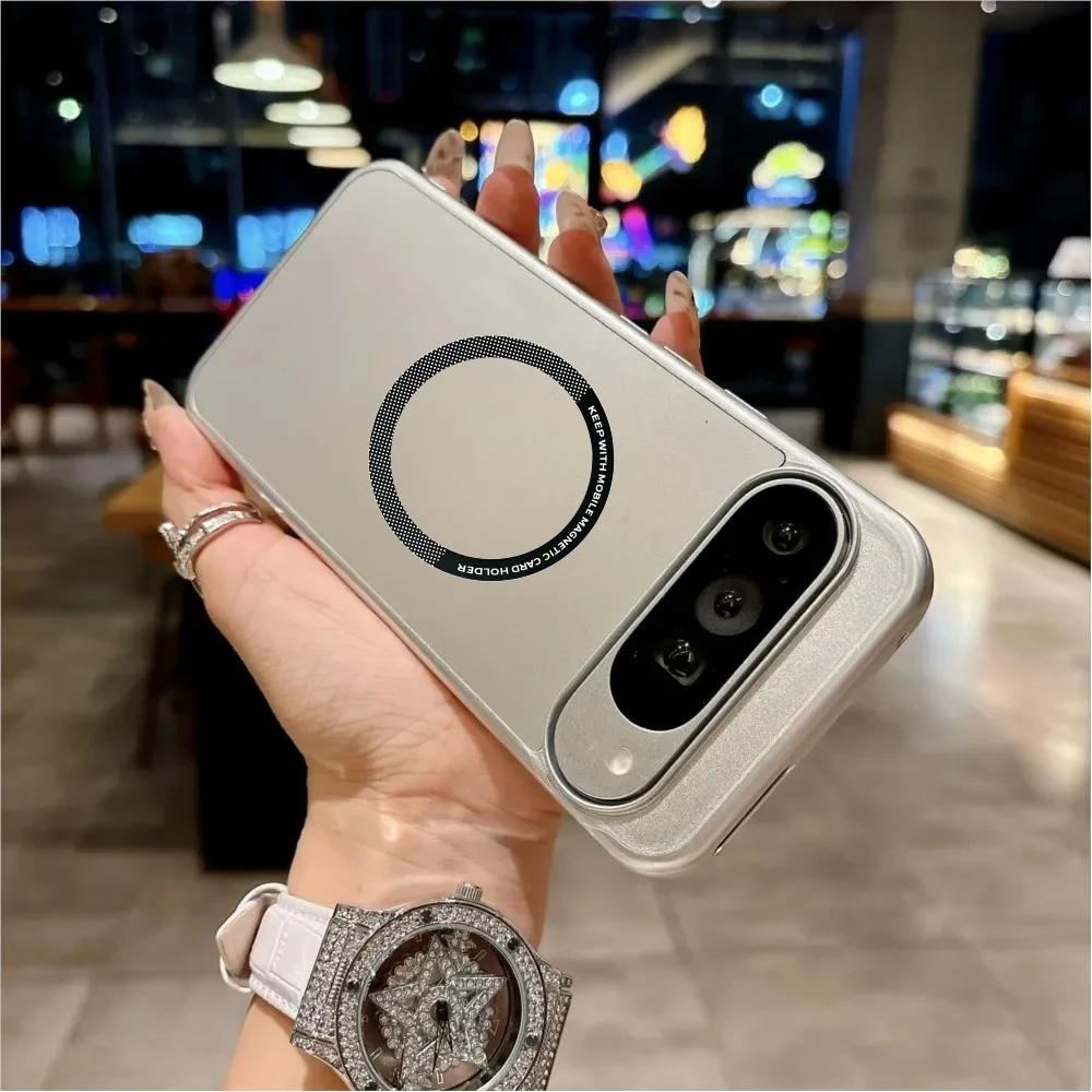 Magnetic Charging Pure Color PC Phone Case For Google Pixel 10 9 Pro XL 8 7 A Pro Full-pack Shockproof Protect Back Cover