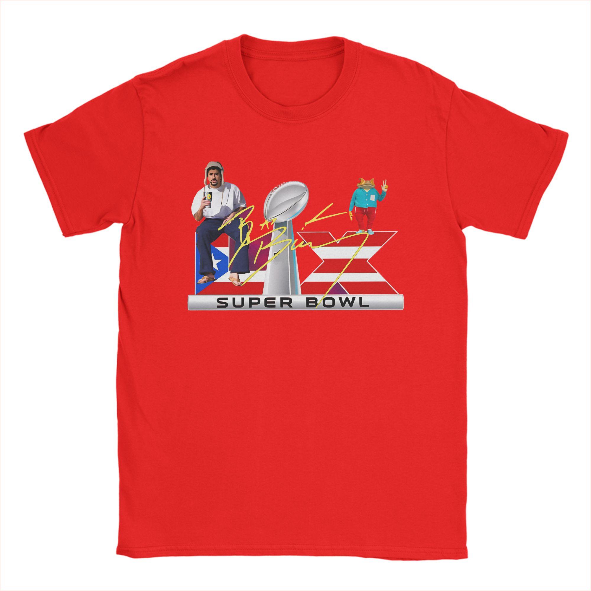 

Men Bad Bunny Puerto Rican Flag Benito Bowl T Shirts Pure Cotton Clothes Creative Short Sleeve O Neck Tee Shirt Big Size TShirt S