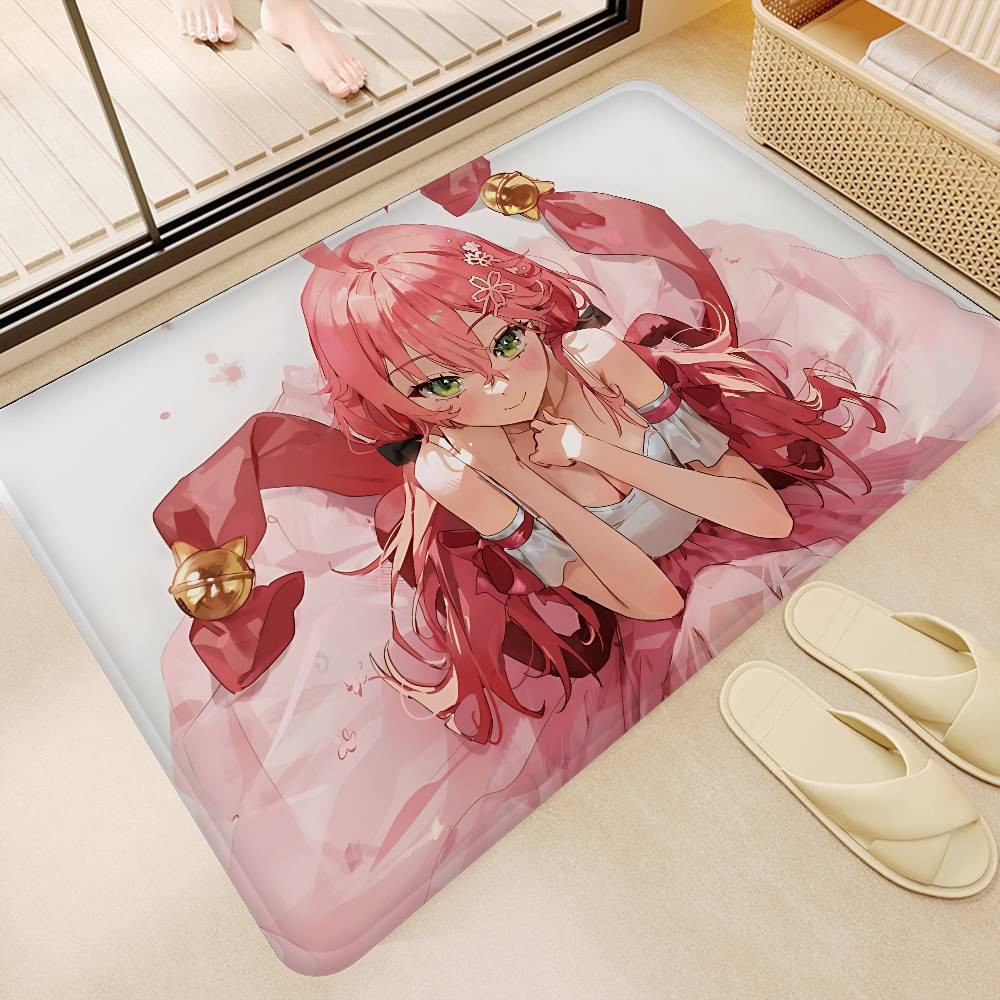 Hololive Sakura M-miko Bath Mat Kids Room Bedroom Decoration Balcony Anti-Slip Doormat Living Room Alfombra