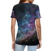 Women's T Shirt Print Button Short Sleeve Daily Weekend Fashion Basic V, Neck Regular Top