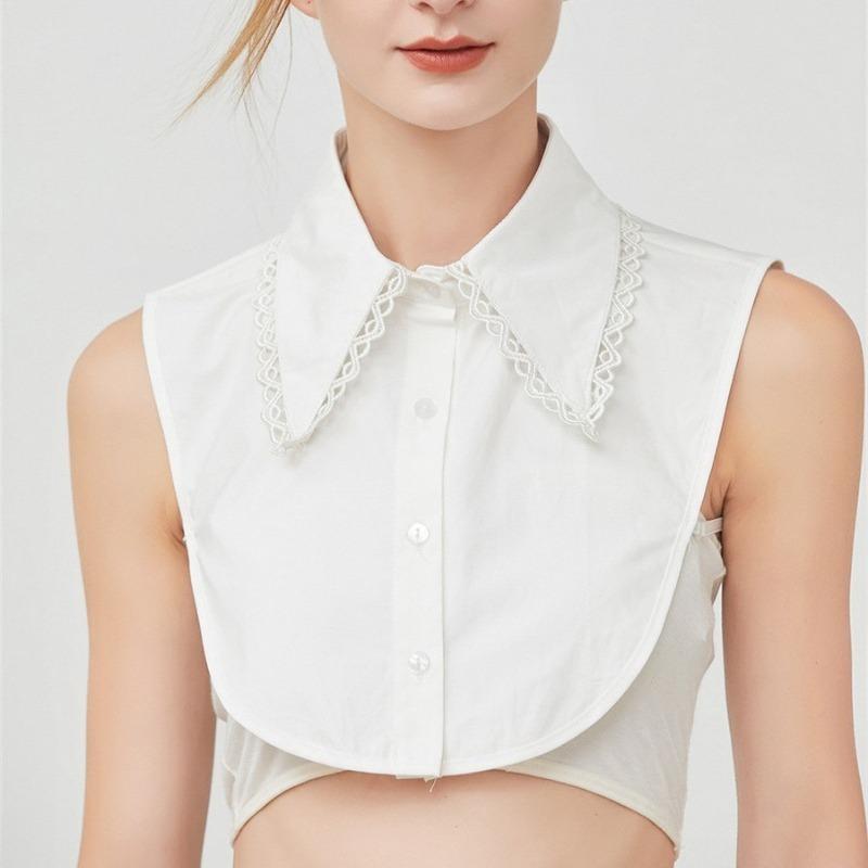 Woman White Lapel Fake Collar Vintage Detachable Shirt Collar for Women Blouse Sweater False Collar Lapel Top Neckwear Ties