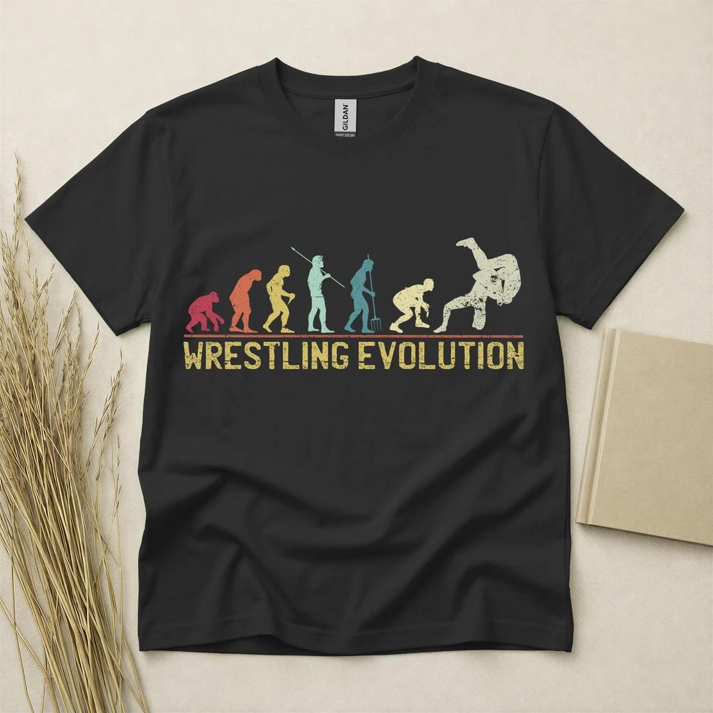 Wrestling Evolution Children's Children's Children's T Children's T-shirt Funny Wrestler Gift Sports Tee Gildan Cotton Top