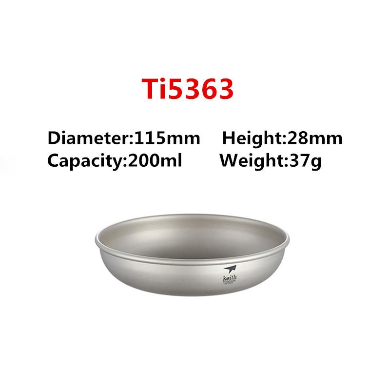 Keith Titanplatten Lebensmittelbehälter Outdoor Reise Camping Geschirr Titan Schale Dessert Steak Salat Snack Kuchen Obstschale