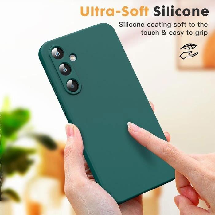 Coque de protection - BOOLING - Samsung Galaxy A15 4G-5G - Silicone liquide - Slim - Vert Nuit