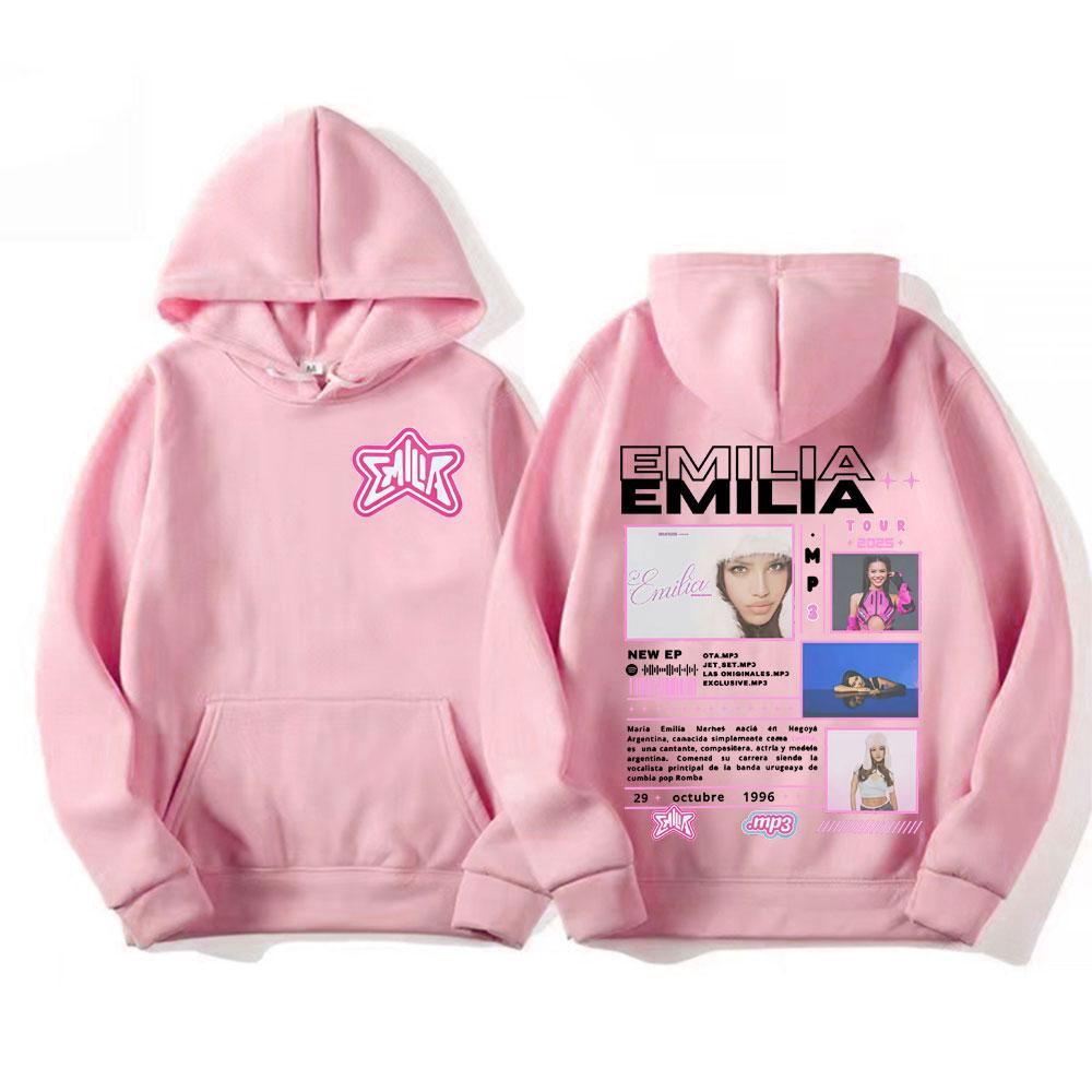 Sängerin Emilia Mernes MP3 Tour Grafik-Hoodies Herren Damen Kleidung Mode Ästhetische Sweatshirts Hip Hop Lässig Gemütlicher Fleece-Hoodie