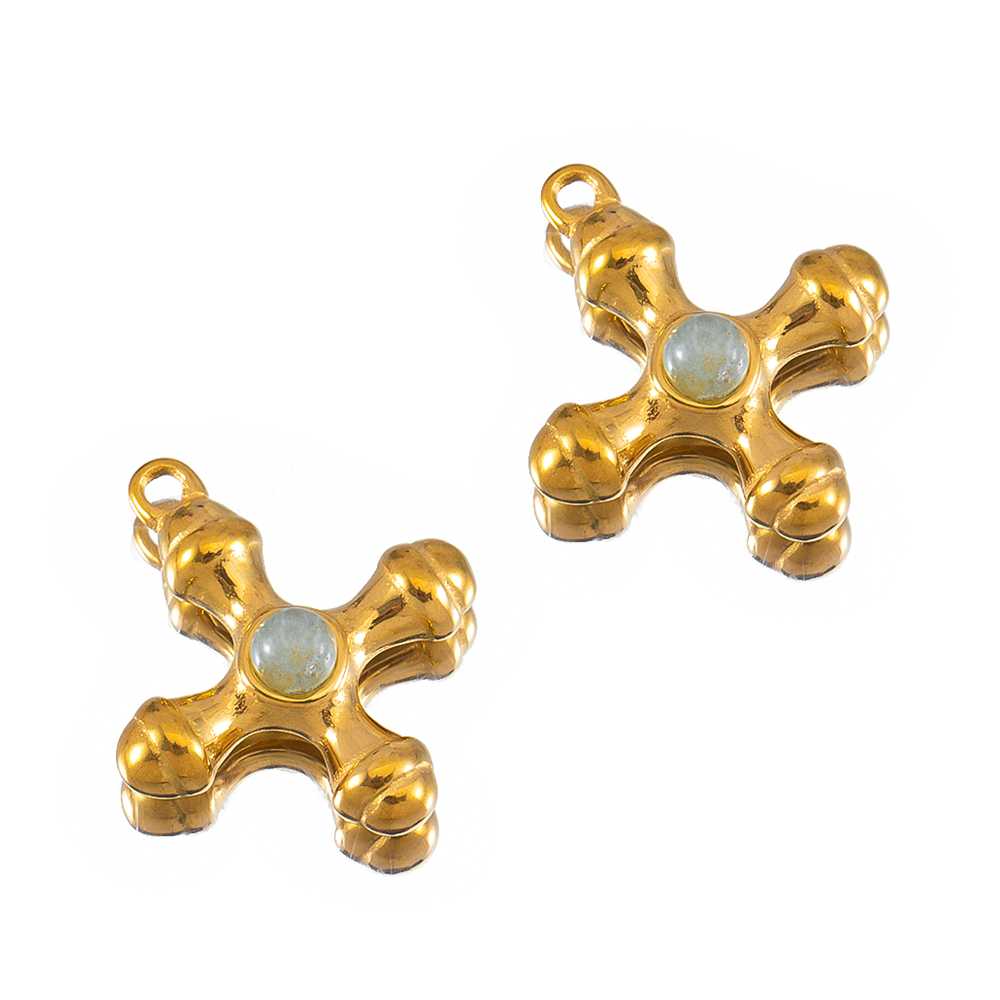 

2pcs Stainless Steel Gold Color Cross Pendants Retro-minimalist for Necklace Bracelet Jewelry Making DIY Accessory Supplies 2pcs